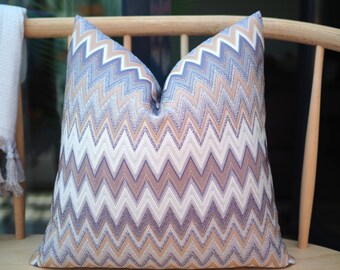 Purple Chevron Pillow Cover, Colorful Textured Zigzag Pillow Cushion, Woven Chevron Pillow Case, Cotton Pillow, Euro Sham Cover