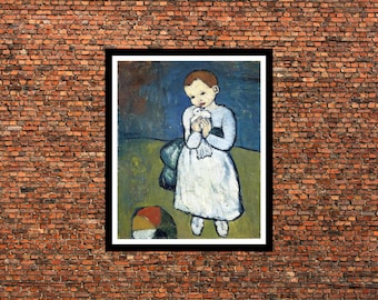 ピカソ - 鳩を持つ子供 | 著名なアーティストの絵画の美術館品質