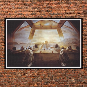 Salvador Dali Painting Wall Decor, The Sacrament of the Last Supper Canvas Art, The Last Supper, Fantasy Wall Art, Surreal Artwork by Dali