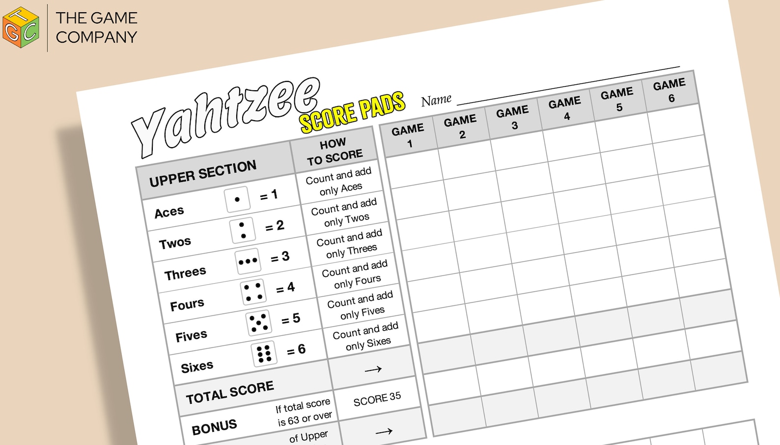 Yahtzee Score Sheet | Printable Yahtzee Score Card | A4 Size Digital ...