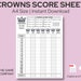5 Crowns Score Sheet | Printable 5 Crowns Score Card | A4 Size Digital ...