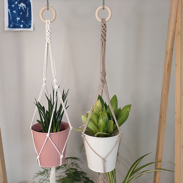 Suspension pour plantes en macrame, cintre de plante, support pour plantes, lanterne, Modele Luis