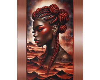 Black Woman Art, Melanin art, Black Art, Canvas Art, Boho Wall Art, Fashion print, Black Girl Art Print, Black Woman Art