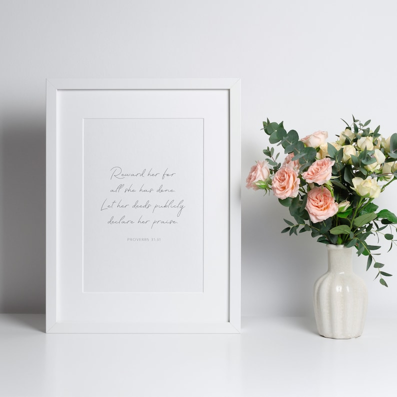 Printable Proverbs 31:31 Wall Art Gift for Christian Women - Etsy