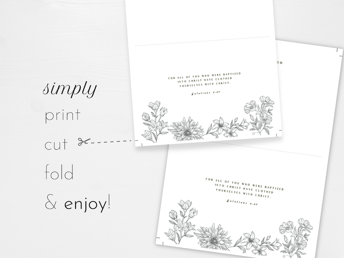 Printable Baptism Card | Christian Gift, Printable PDF, Customizable - Etsy