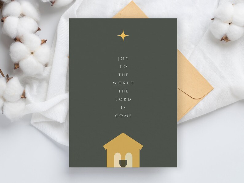 Printable Nativity Christmas Card Minimalist Christian Christmas Card