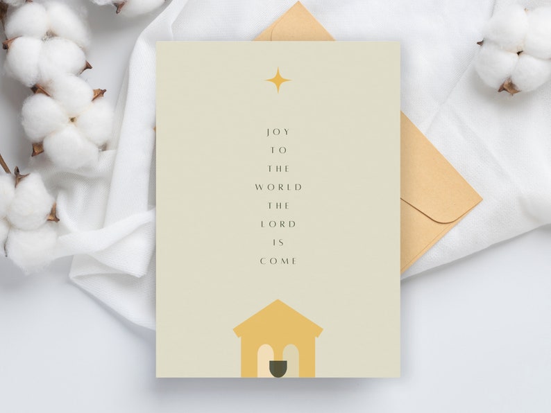 Printable Nativity Christmas Card | Minimalist Christian Christmas Card ...