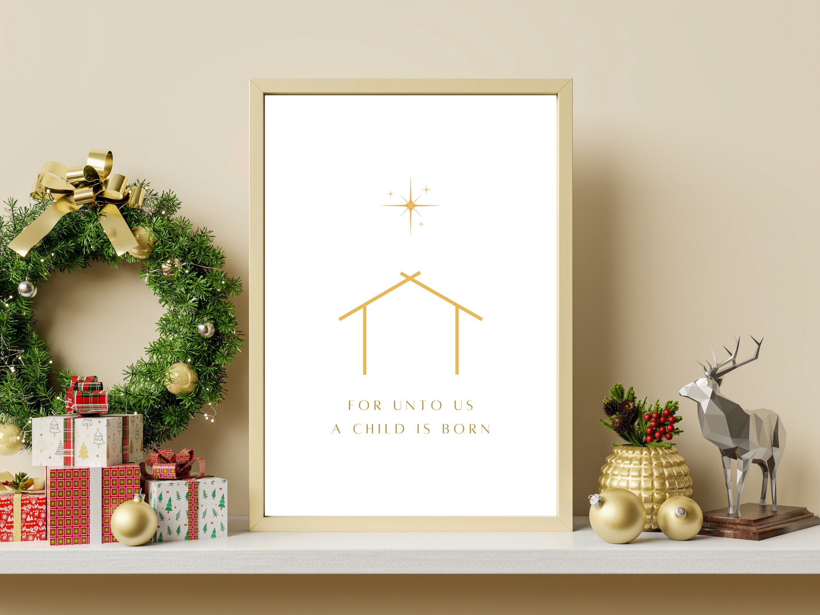 Nativity Wall Art Printable Nativity Christmas Card Nativity Printable ...