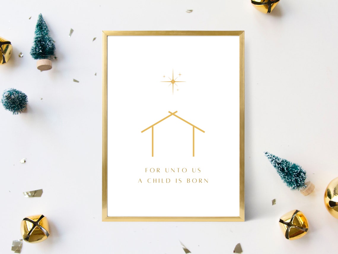 Nativity Wall Art Printable Nativity Christmas Card Nativity Printable ...