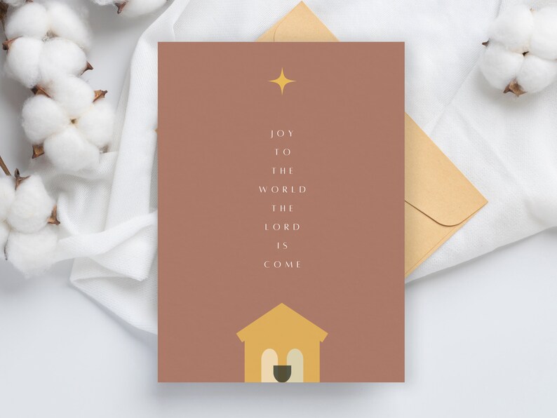 Printable Nativity Christmas Card Minimalist Christian Christmas Card