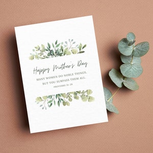 Printable Christian Mother’s Day Card | Proverbs 31 Scripture Gift for Mom
