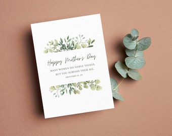 Printable Christian Mother’s Day Card | Proverbs 31 Scripture Gift for Mom