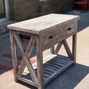 Rustic Wooden Console Table | Handmade Entryway Table | Solid Wood Hallway Table | Farmhouse Style Furniture | Custom Size Console