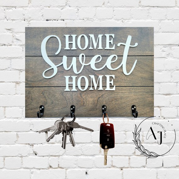 3D Home Sweet Home Key Holder Sign Wedding Gift Housewarming Etsy