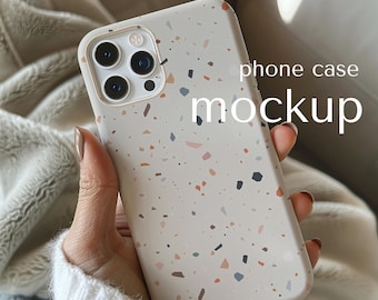 iPhone 15 Case Mockup: Woman Holding Phone (PSD), Tough Phone cover for Canva PNG