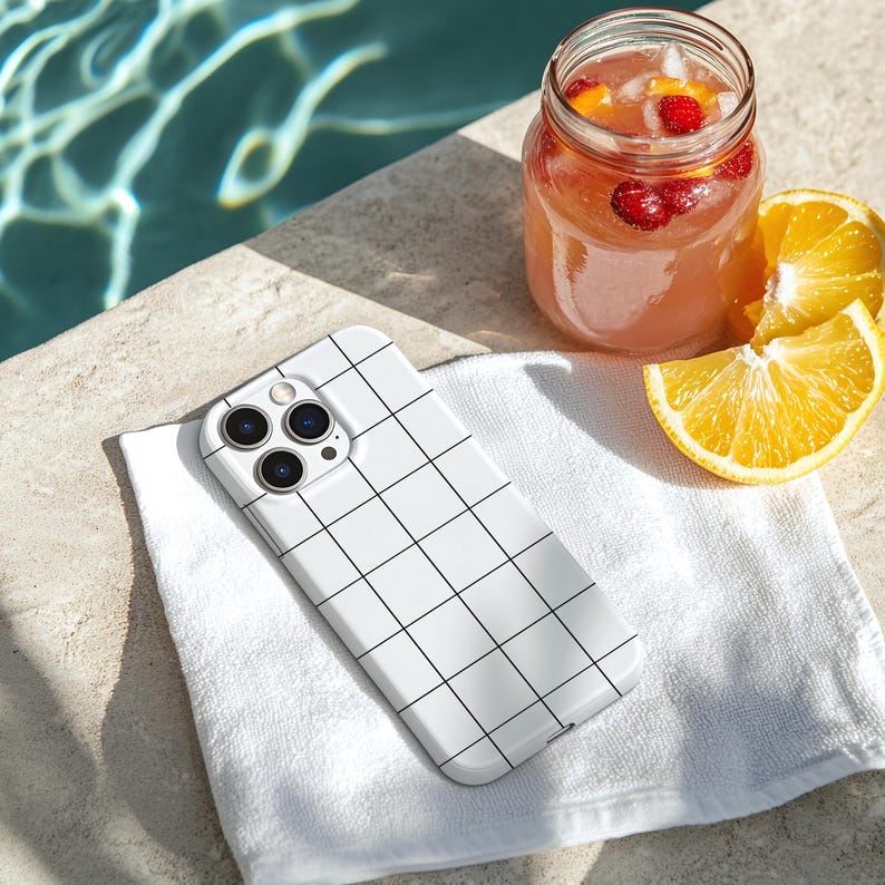 iPhone tough case mockup for Summer.
Display your artwork in this unique iPhone case mockup and post it on your shop and social media. Perfect for small business artists who want to showcase their designs.
This mockup displays an iPhone by the pool.
