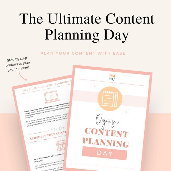 The Ultimate Content Planning Day Guide & Workbook Printable - Etsy