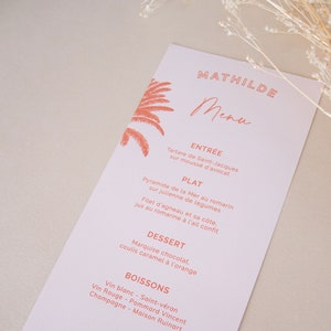 Menu de mariage California