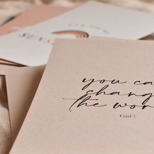 Carte postale You can change the world | Affiche citation inspirante | Carte postale Girl Power | Girl Boss | Affirmation positive
