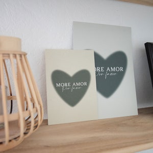 Affiche More Amor por favor | Affiche Amour | Carte postale Saint Valentin | Plus d'amour s'il vous plaît