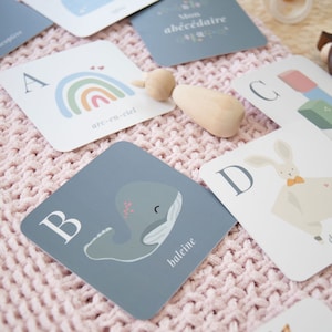 Cartes Abécédaire enfant | Cartes Alphabet enfant | Cartes éducatives | Jeux cartes enfant | Cartes pédagogiques enfant