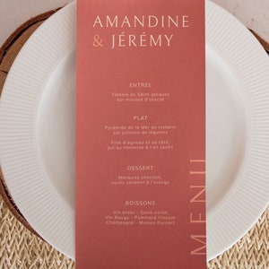 Menu de mariage Sahara