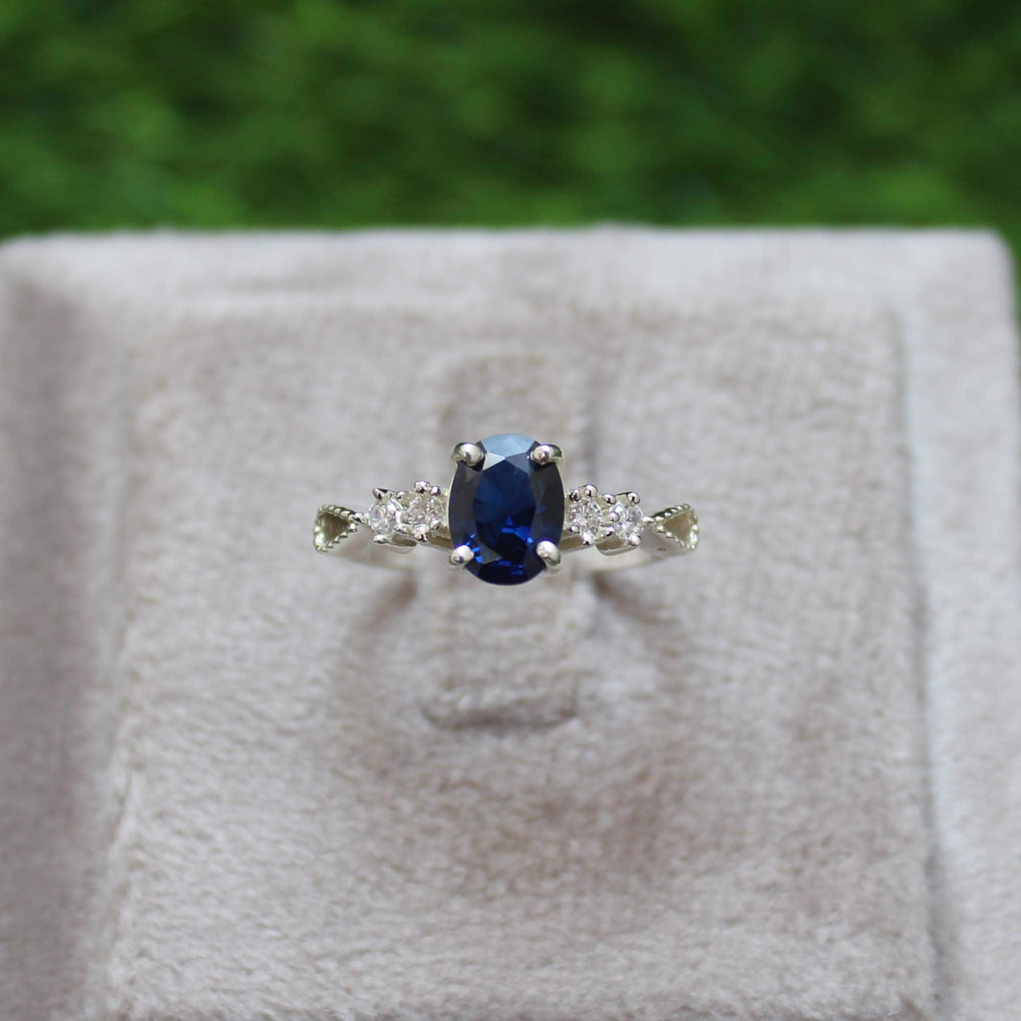 925 sterling silver blue sapphire gemstone ring , Unique Ring , Statement Jewelry