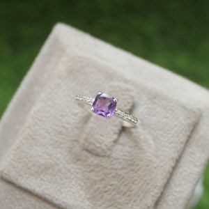 Bague Argent 925 Améthyste Ronde