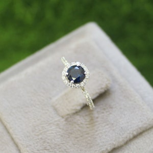 Blue Sapphire Ring Solid Sterling Silver Lab Created Sapphire Engagement Ring Promise Royal Blue Sapphire September Birthstone ring