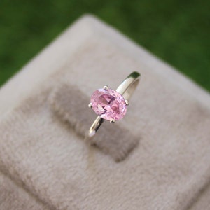 Pink Sapphire Ring, Oval Cut Gemstone, 925 Sterling Silver Ring, Engagement Ring, Sapphire Jewelry, Anniversary Gift For Her