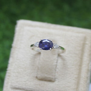 Sterling Silver Tanzanite Ring: Oval Gemstone, December Birthstone
