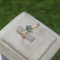 Oval cut Moss Agate Engagement Ring vine Engagement Ring Rose Gold Ring Nature Inspired Alternative Gemstone Promise ring for her
