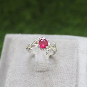 Lab Ruby Ring ,Engagement Ring, Personalized Wedding Ring for Women, Promise Ring, Bridal Ring, Anniversary Gift