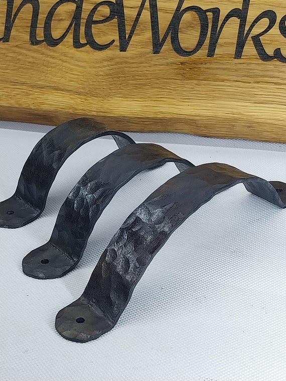 Hand Forged Iron Handles.Forged Textured Steel Handles For Drawers, Cabinet, Gates.