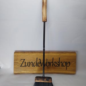 Hand Forged Iron Fireplace Ash Brush.Cast Iron Fire Tool With Wooden Handle.Rustic Forged Ash Brush.Blackshmith Fireplace Brush.