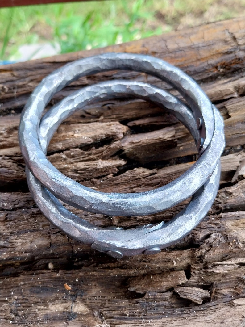 Hand Forged Iron Ring.large Metal Circle.vintage Style Blacksmith Round ...
