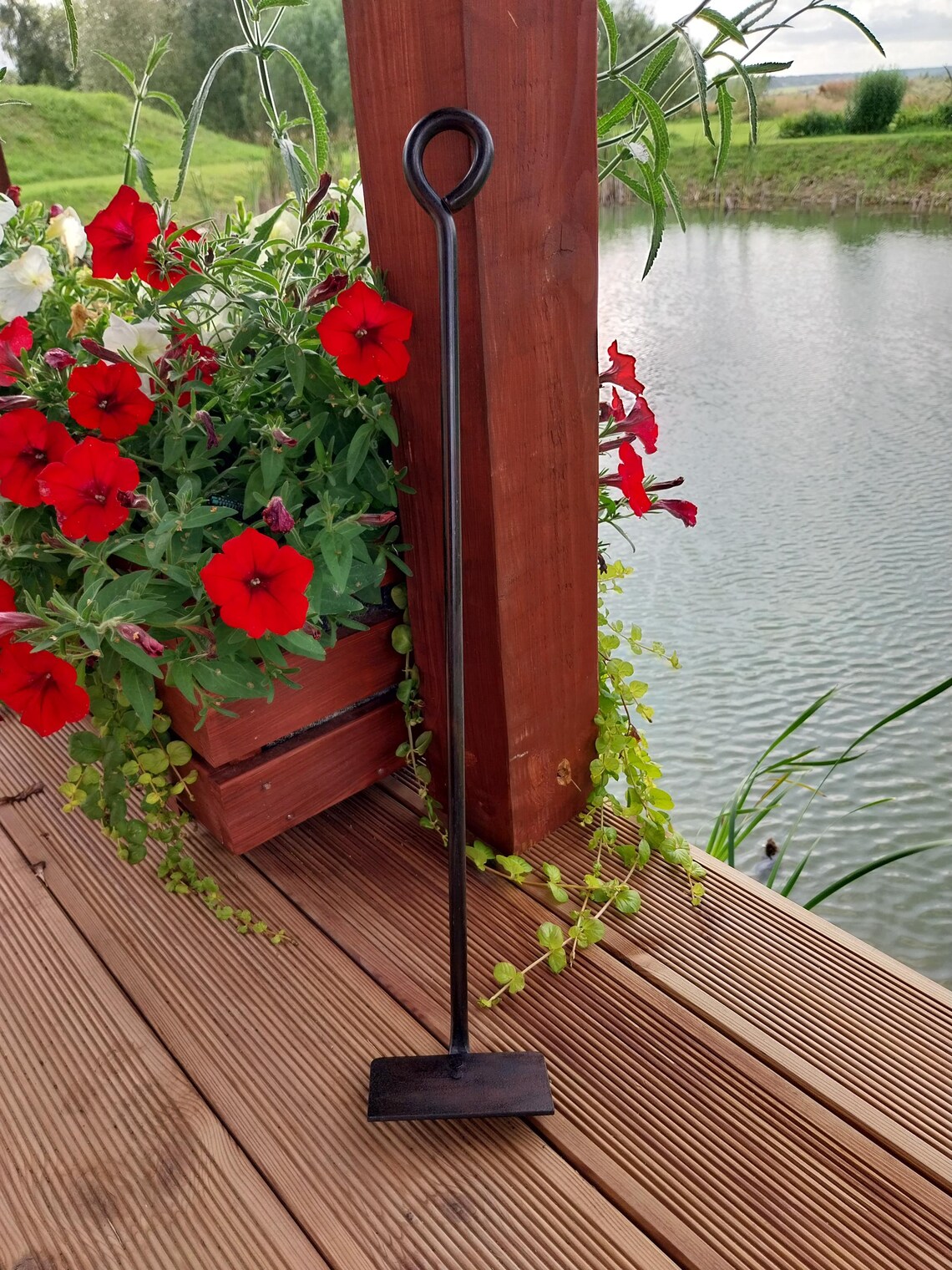 Hand Forged Iron Fire Rake.wrought Iron Wood Stove Rake.ash Rake.rustic ...