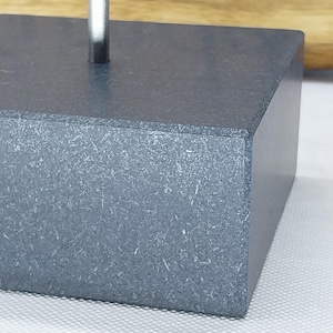 Black Granite Base For Sculpture.Natural Stone Art Object Stand 10×10×5cm(4&quot;×4&quot;×2&quot;) Sculpture Display With Stainless Steel Rod