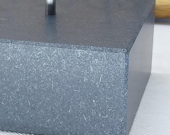 Black Granite Base For Sculpture.Natural Stone Art Object Stand 10×10×5cm(4&quot;×4&quot;×2&quot;) Sculpture Display With Stainless Steel Rod