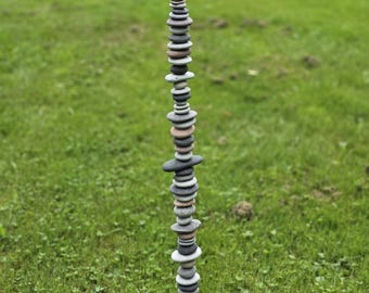 Sea Rock Tower.Stone Column.Stacking Beach Stone Garden Decor.Yard Sculptur.Stone Decoration For Outdoor And Indoor.