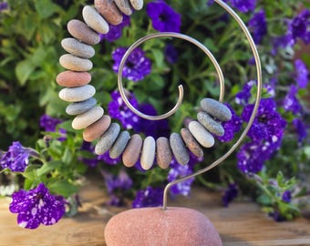 Sea Rock Art Decor.Stone Spiral Sculpture.Yard Decor.Stone Art Object For Indoor And Outdoor.