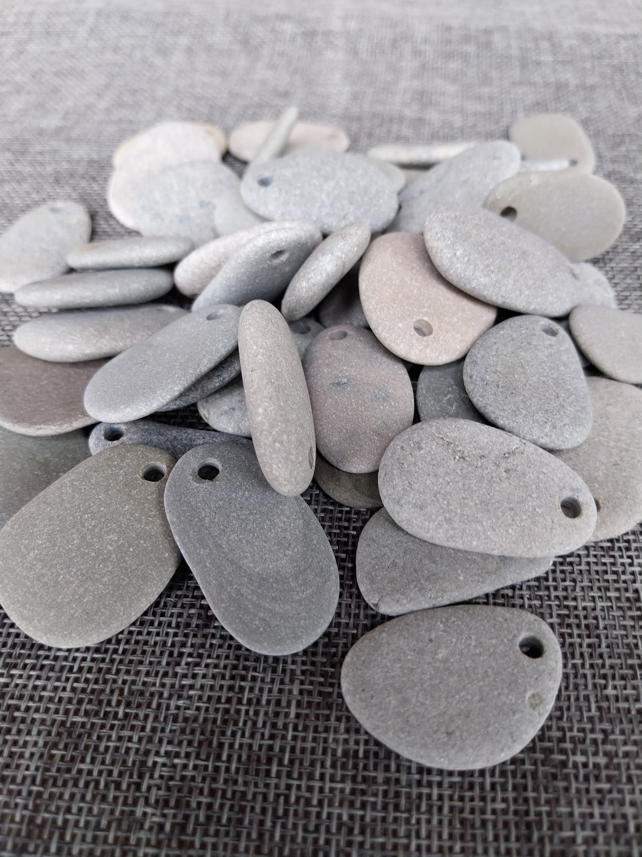 25 Pcs Top Drilled Flat Beach Stones 2mm 3mm Hole. Sea Stones Etsy