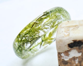 REAL MOSS RING, Real Moss Resin Ring, Terrarium Jewelry, nature ring, real moss jewelry, natural moss, botanical jewelry, cottagecore ring