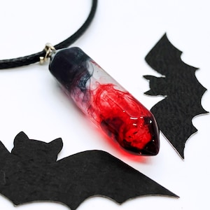 Gothic Blood Red Crystal Necklace, Gothic Necklace, Blood Drop Jewelry, crystal necklace, dark academia necklace, Halloween vampire jewelry