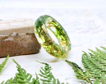 REAL MOSS RING, Cottagecore Resin Ring, Terrarium Jewelry, nature ring, real moss jewelry, natural moss, botanical jewelry, goblincore ring