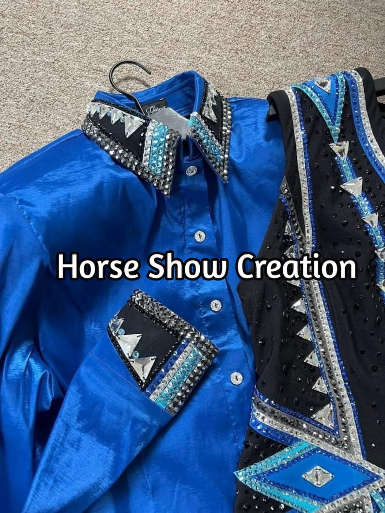 Black and Blue Western Pleasure Horse Show Vest Horsemanship Etsy