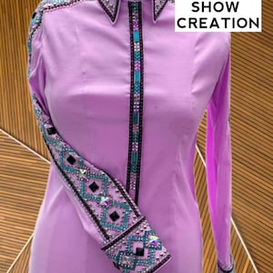 Pink Western Pleasure Rail Show Shirt, Horsemanship, Women Rail Jacket, Western Show shirt