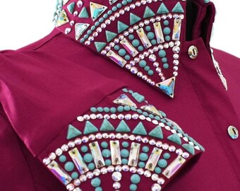 Pink Western Show Shirt, Rhinestone Horsemanship Jacket