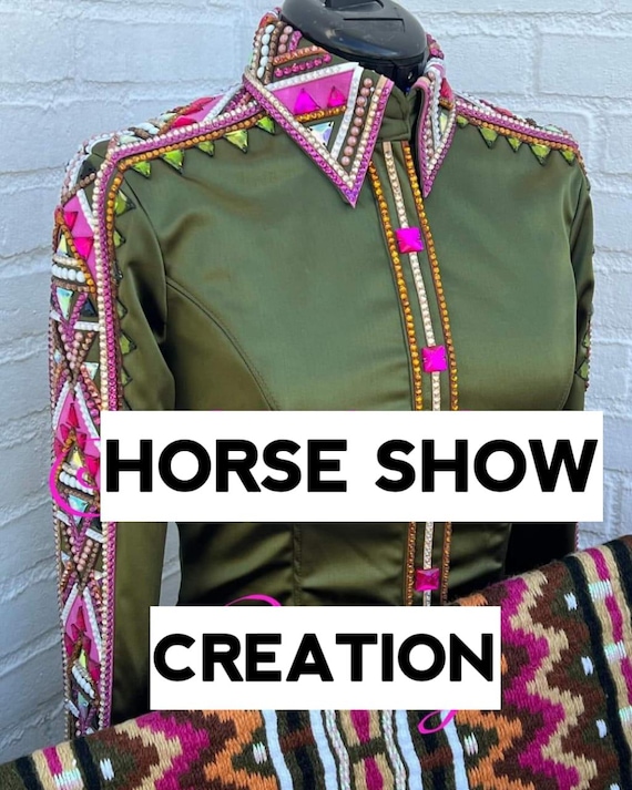 Green & Pink Western Show Shirt, Rail Jacket, Horsemanship
