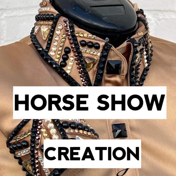 Guldfärgad western tävlingsskjorta, strass horsemanship-jacka